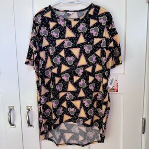 NWT LuLaRoe Irma Tunic Disney Minnie Mouse Geometric Pattern Women’s Size XS New